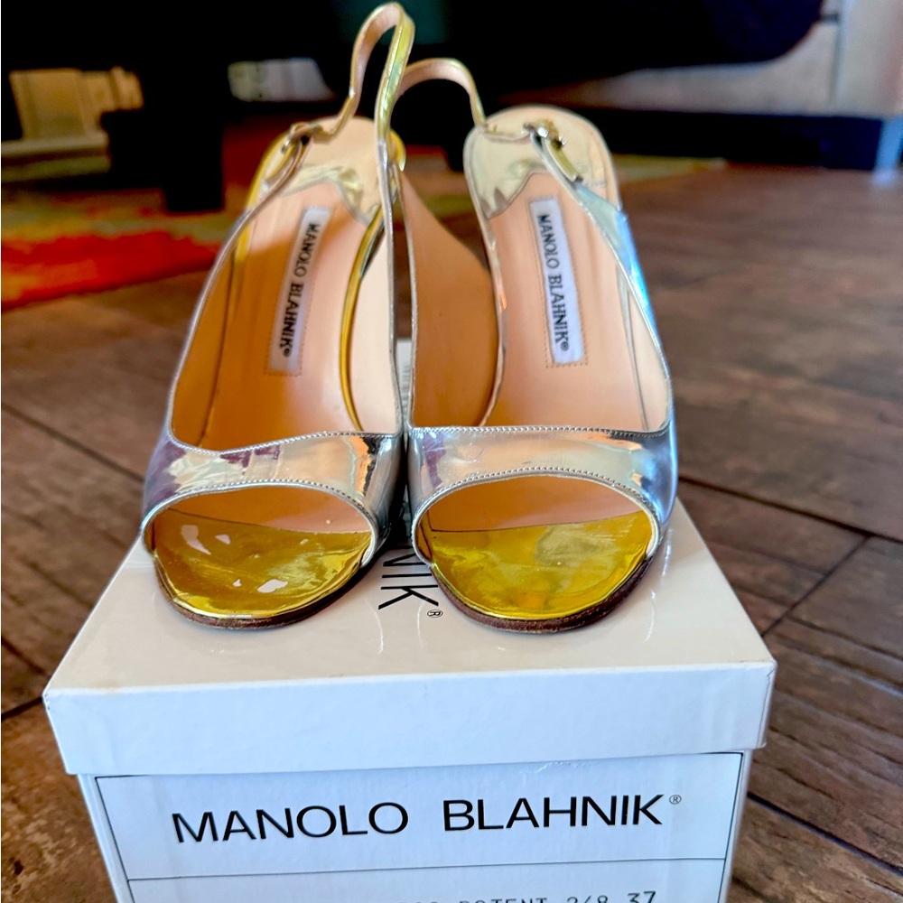 Silver slingback Manolo Blahnik